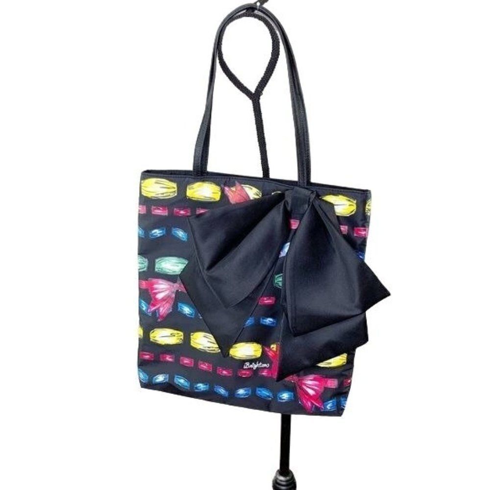Brighton Take a Beau Black Large Bow Tote Bag Shopper Handbag Purse